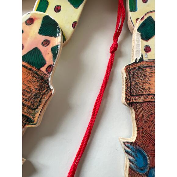 Vintage Wooden Pull-string Puppet Puss in Boots Susan Feves 1985 Works - Picture 7 of 7